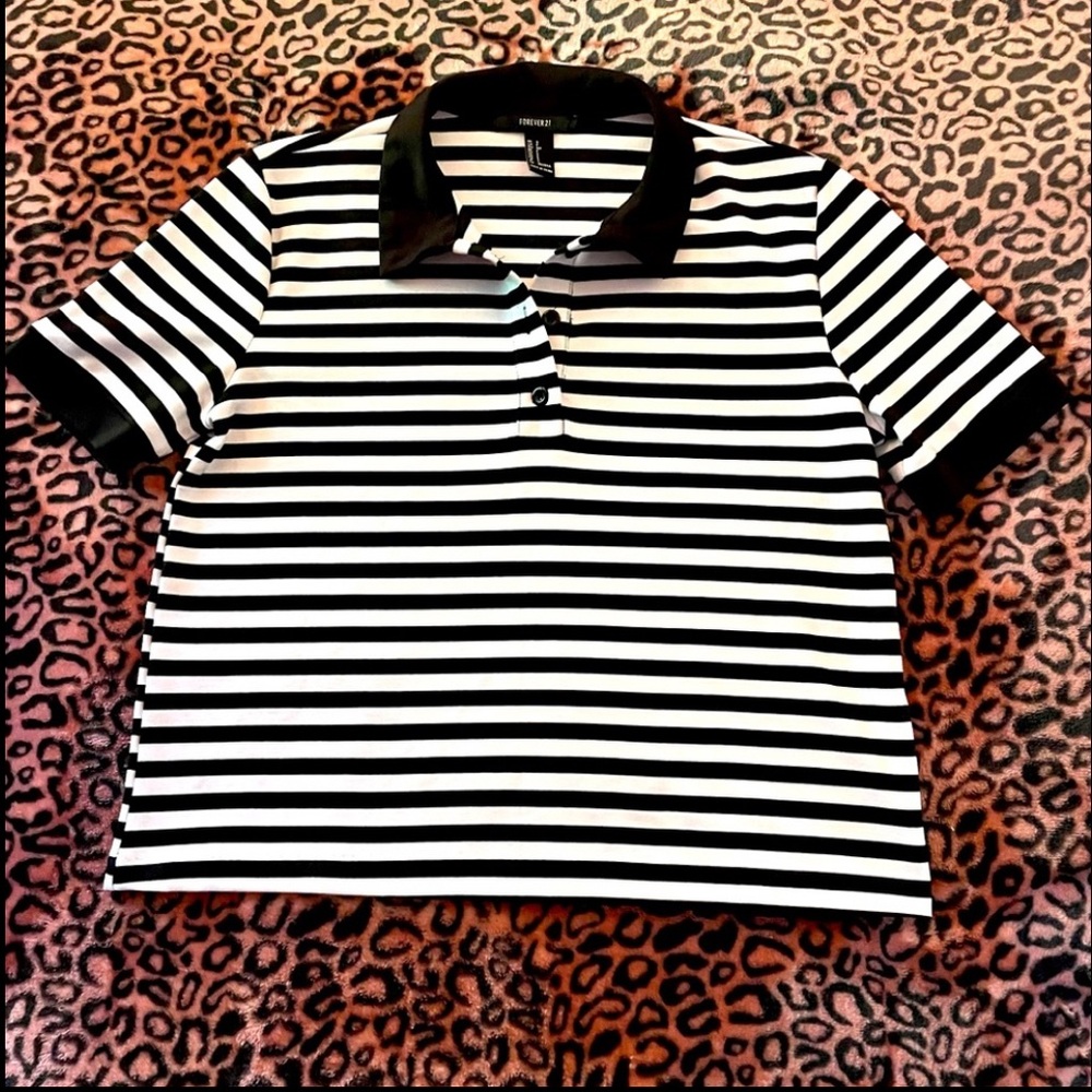 H&M Polo with Black and White Stripes